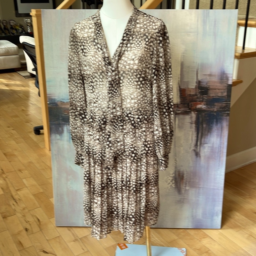 BCBG MAXAZRIA dress animal print brown size 8